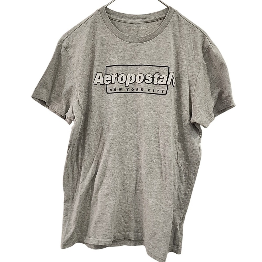 Aeropostale Graphic T-Shirt Mens Medium Gray NYC Logo Streetwear Casual